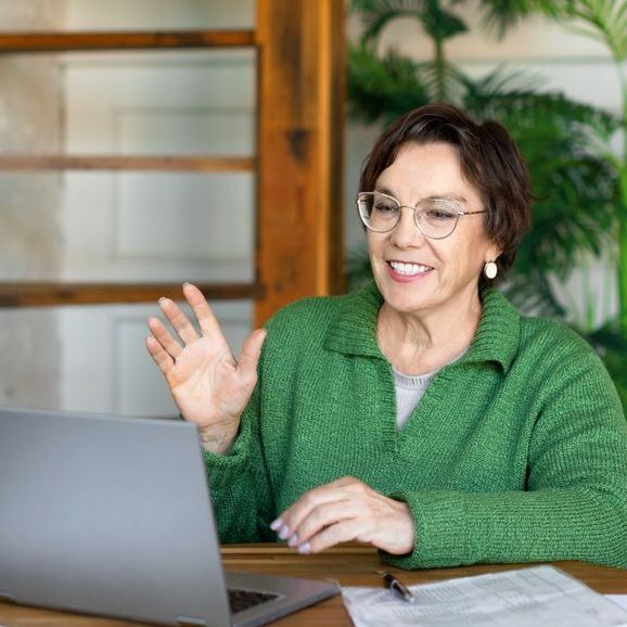 Smiling woman at the laptop