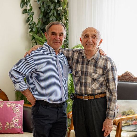 Adult man and his elderly father